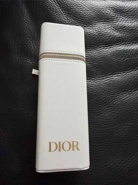 Dior Cream and Gold Travel Brush Holder or pen case